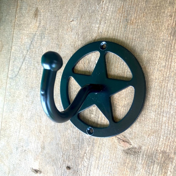 Other - ❤️ WALL HOOK, BLACK WITH STAR, METAL
